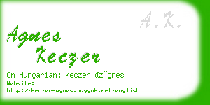 agnes keczer business card